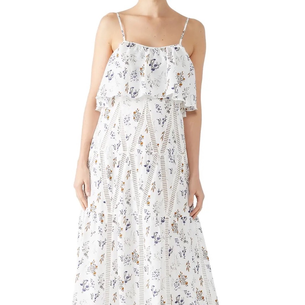 Louna Denise White Tiered Maxi Dress XS